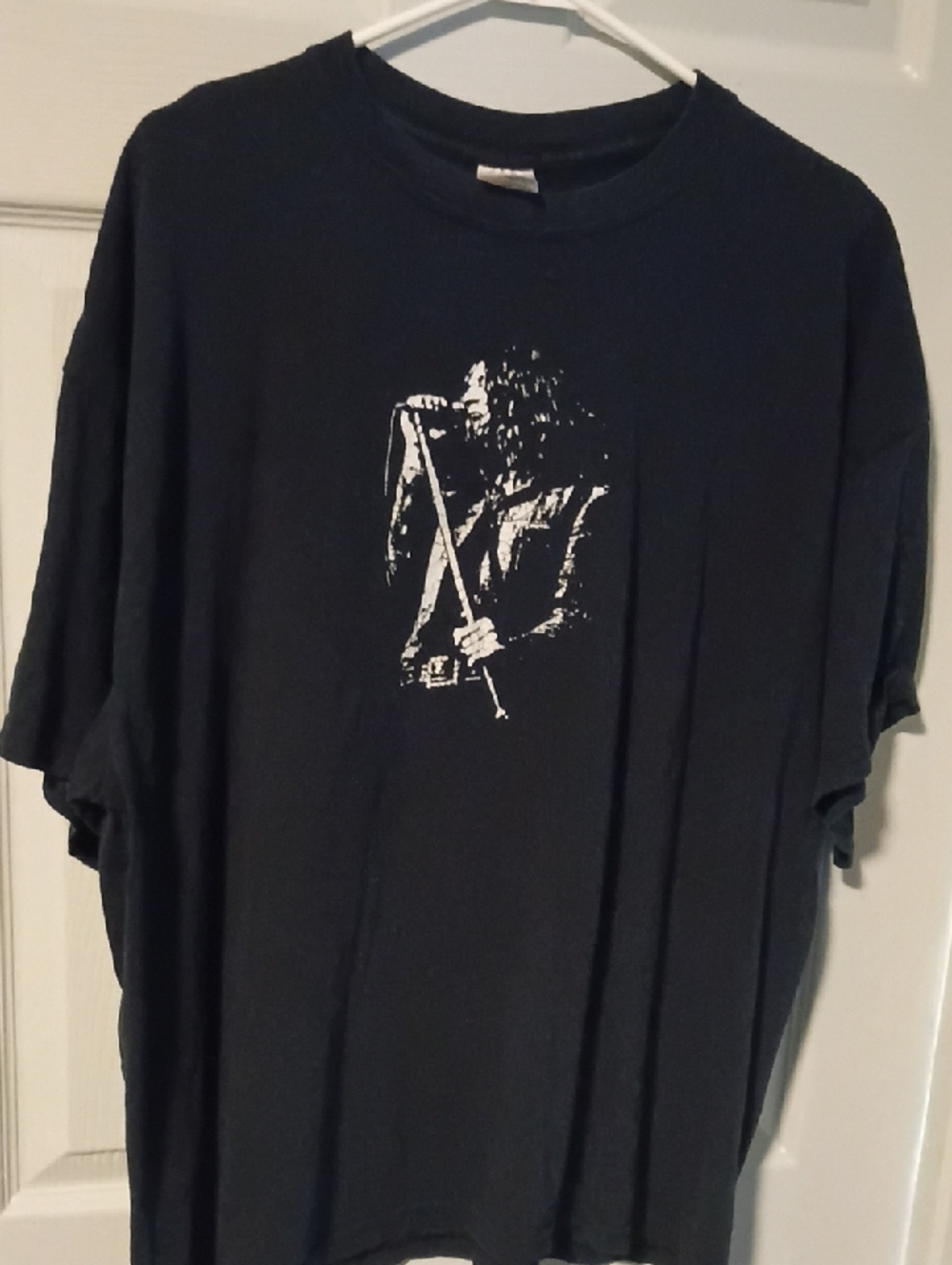 Gildan Black Short-Sleeve Tee with White Band Graphic